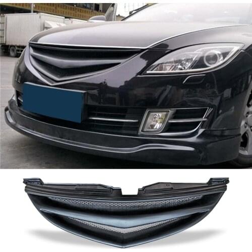Racing Grill Bumper For Second Generation Mazda 6 2009 - 2013 Carbon Surface Mesh Front Grill Decorative cover Refit Accessories