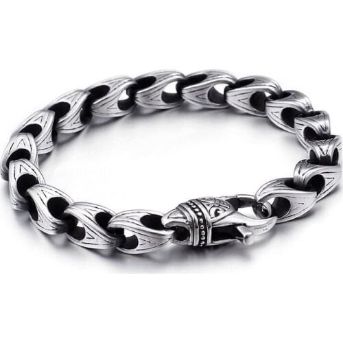 8.26'' 8mm Heavy Casting stainless steel bracelet Link Chain For mens XMAS Gifts