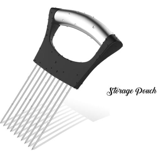 Onion Holder For Slicing|SAFETY SHEATH INCLUDED| Vegetable Potato Cutter|FULL GRIP HANDLE|Odor Eliminator|Onion Peeler/Storage