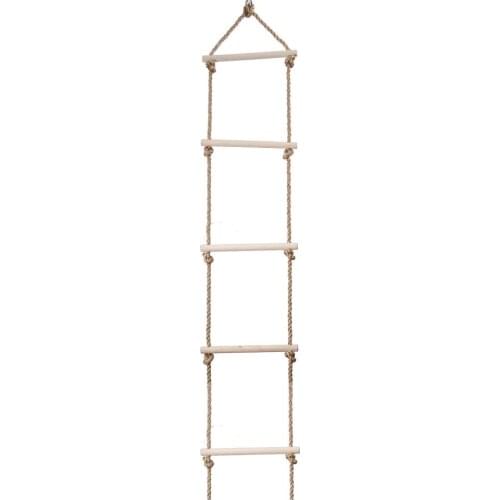 Kids Climbing Ladder Wooden Rungs Rope Ladder Children Climbing Indoor Outdoor Garden Sport Rope Swing Safety Christmas Gift
