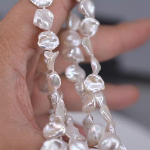 ICNWAY 46pieces Natural Reborn Keshi White Freshwater Pearl 12-15mm Irregular for Silver 925 Jewelry Making Necklace Earring