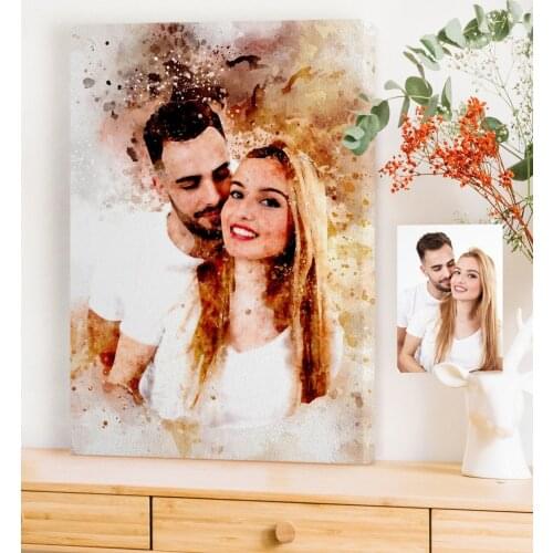 Personalized Watercolor Printed Canvas Print (50x70 cm.) 3 gift Home Decoration Special Design Home Office Business Place Quality