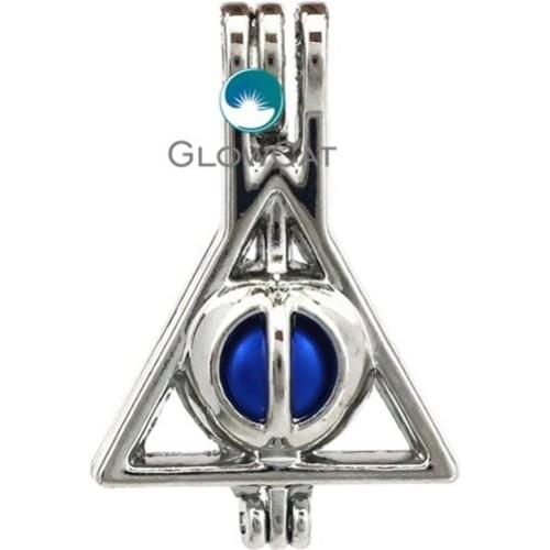 K692 5pcs/lot Geometry Triangle Beads Cage Pendant Locket Fairytale Party Essential Oil Diffuser