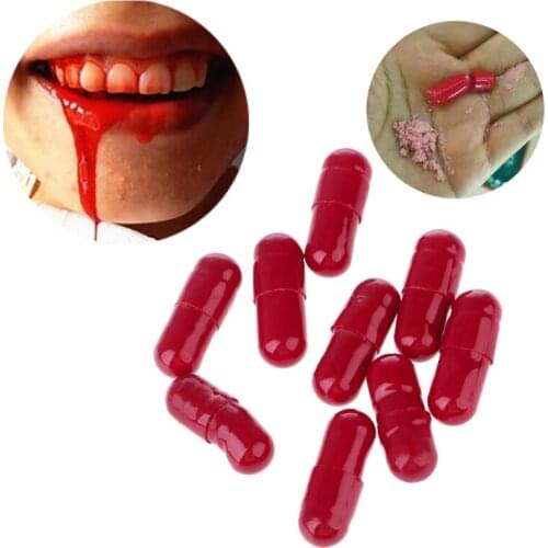 9Pcs Halloween Fun Joke Horror Scary Prank Toy Capsules Fake Blood Pills Vampire