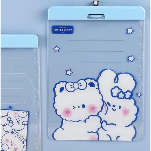 Strawberry Series Writing Board Clip Kids Stationery A4 Paper Acrylic Pad Splint Transparent Feather Clipboard School Supplies