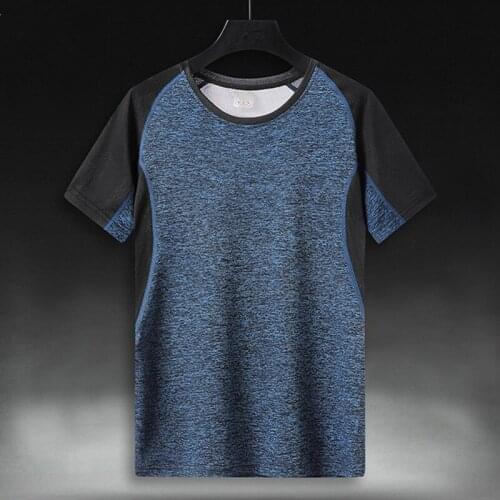 Summer Running Quick Dry T Shirt Men Breathable Sports Training Tops Elastic Fitness Casual Short Sleeve T-Shirts Plus Size 8XL