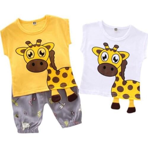 Baby Boy Girls Clothes Print T-shirt+Pants Kids Clothes Children Casual Outfits Sets