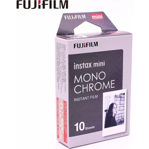 Original Fujifilm 10 sheets Instax Mini MONO CHROME Instant Film photo paper for Instax Mini 8 7s 25 50s 90 9 SP-1 SP-2 Camera