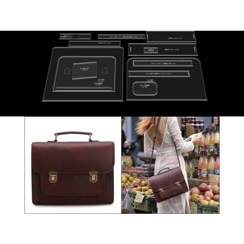 HandBag Briefcase DIY Acrylic Stencil Template Leather Sewing Pattern For Handmade Craft