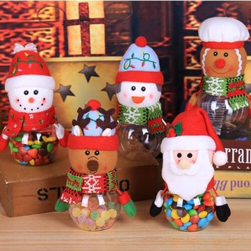 Christmas Gift Bags Candy Jar Storage Bottle Santa Bag Sweet Christmas Candy Bag Boxes Child Kids Gifts New Year 2022 Navidad