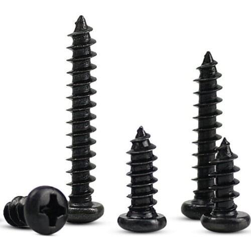 100Pcs M1.4 M1.7 M2 M2.3 M3 PA Phillips Head Micro Screws Round Head Self-tapping Electronic Small Wood Screws