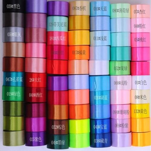 2Inch 50mm Silk Satin Ribbon 22 Meters Polyester Ribbon for Wedding Party Christmas Decoration Handmade Webbing DIY Box Pack