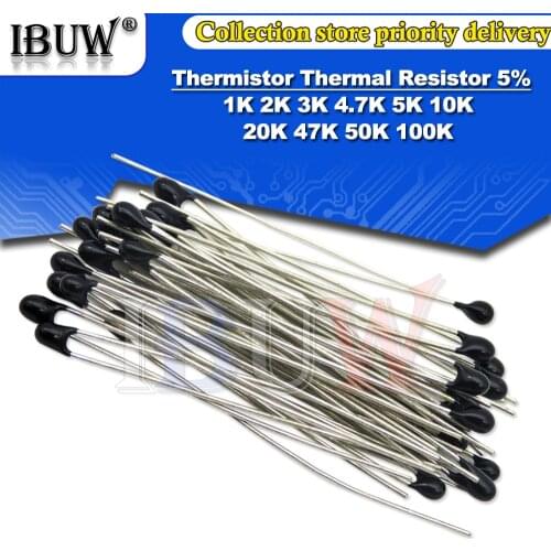 20PCS MF52AT B 3950 NTC Thermistor Thermal Resistor 5% 1K 2K 3K 4.7K 5K 10K 20K 47K 50K 100K MF52