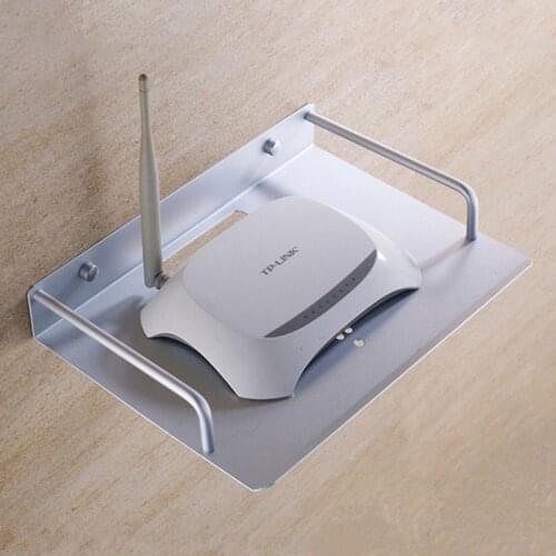 TV Box Router Set-top Boxes Mini PC DVD Player Single-layer Space Aluminum Wall Mount Storage Shelf Bracket Holder Stand Rack