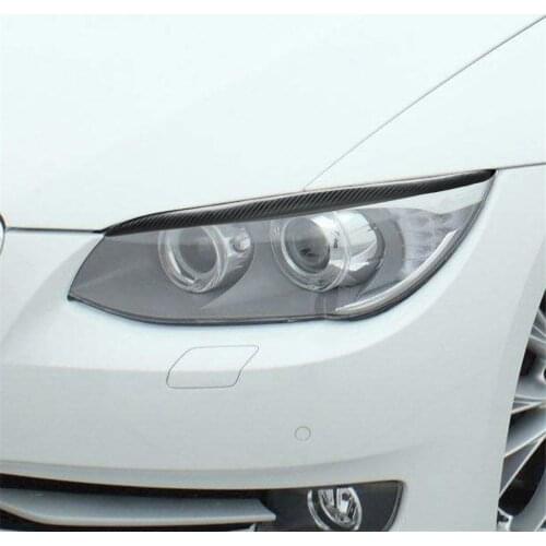 Carbon Fiber 2pcs Light Eyebrow Decorative Cover Trim Sticker for BMW 2007-2013 M3 E92 Exterior Decoration Car Accessories