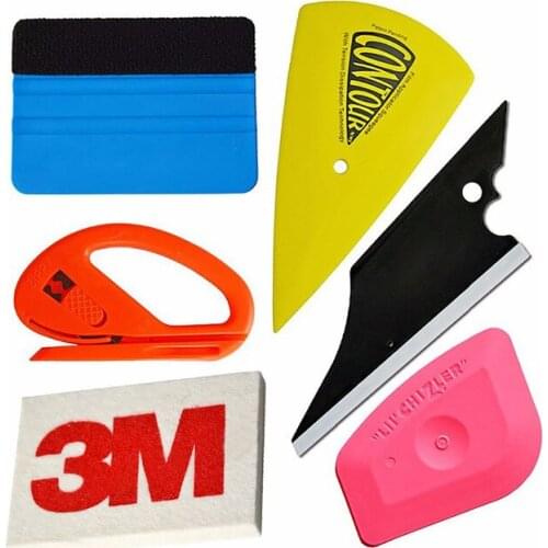Vinyl Car Wrap Application Tool Kit 3M Felt Squeegee Snitty Cutter 6 pieces Carbon Vinyl Tools Kit 3M Wool Squeegee