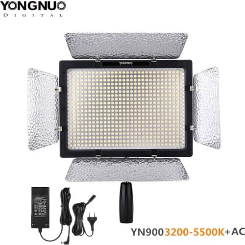 Yongnuo YN900 3200-5500K Bi-color APP Remote Control CRI95+ 54W 7200LM 900 LED Video Light Panel + Power Adapter