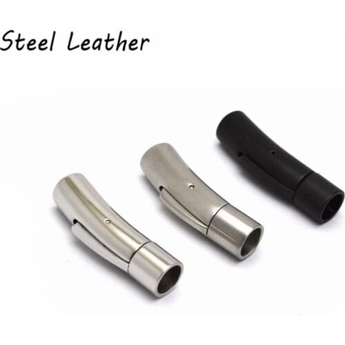 Engrave Logo 10pcs/lot Hole: 6mm Stainless Steel Clasps Tube Connectors Buckle for Bracelets DIY Jewelry Making Findings diy