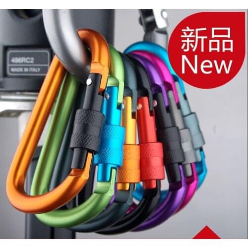 1 pc bold 8CM locking type D quickdraw carabiner buckle buckle hanging aluminum nut backpack buckle belt buckles metal