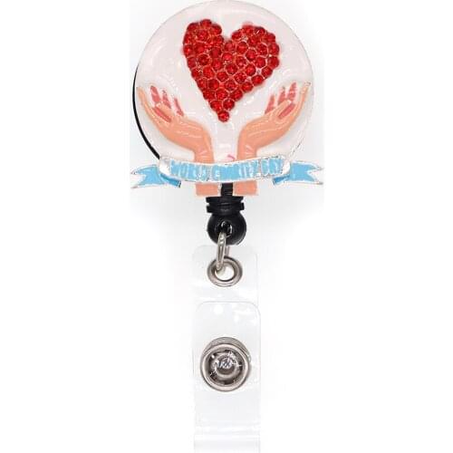 10pcs/lot New Design High Quality Medical Hands Care Pegs Retractable Badge Holder