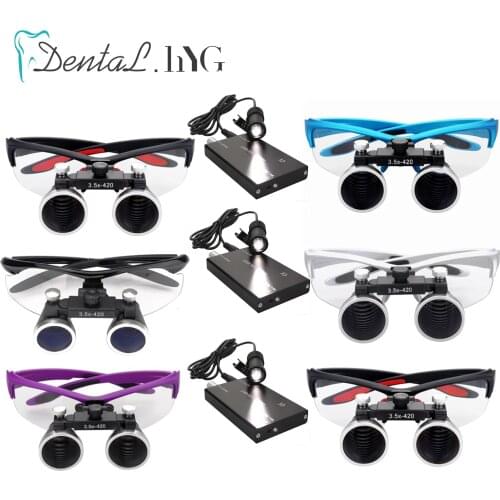2.5X/3.5X Dental Loupes Dental Magnifier Dental Lab Medical Loupes Magnification Binocular Headlight Headlamp 5W Bulb