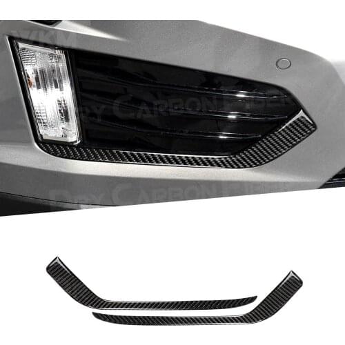 2Pcs Carbon Fiber Front Fog Light Lamp Eyelid Strip Cover Trim for Cadillac XT5 2016-2019 Car Accessories Interior Decoration