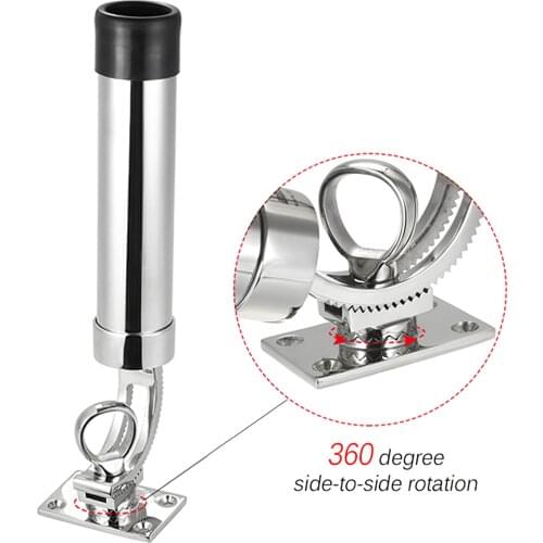 ABS Black Plastic Fishing Rod Pole Holder Portable Fishing Rod Spinning Accessories Durable Tube Mount Bracket Socket Rack