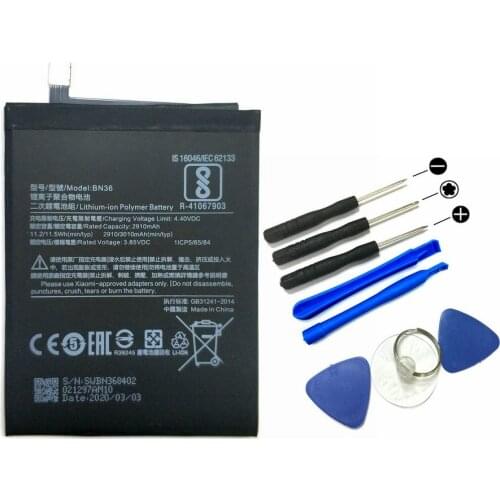 2020 New 3010mAh BN36 Battery + Repair Tools Replacement For Xiaomi Mi A2 Mi6X Phone Battery +Tracking Code