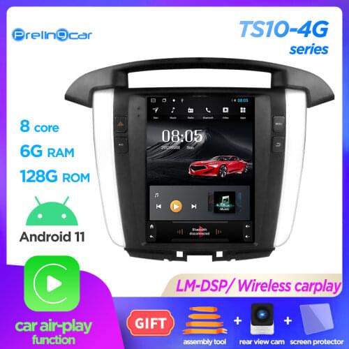 Android 10.0 4G global Lte car gps multimedia stereo radio player for toyota innova 2007-2014 vertical player navigation system