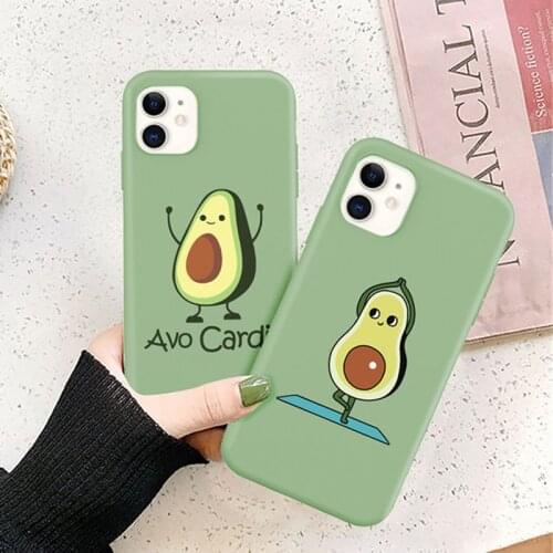 Moskado Cute Avocado Phone Case For iPhone 12 Pro Max Mini 11 Pro Max X XR XS Max 7 8 Plus SE 2020 Soft TPU Silicone Back Cover