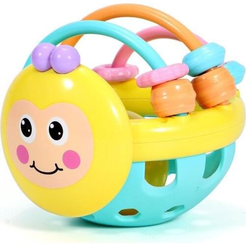 Baby Rattles Toy Soft Rubber Baby Hand Bell Rattles Fitness Grasping Ball Cartoon Childrens Exercise Toys Early Education Toys