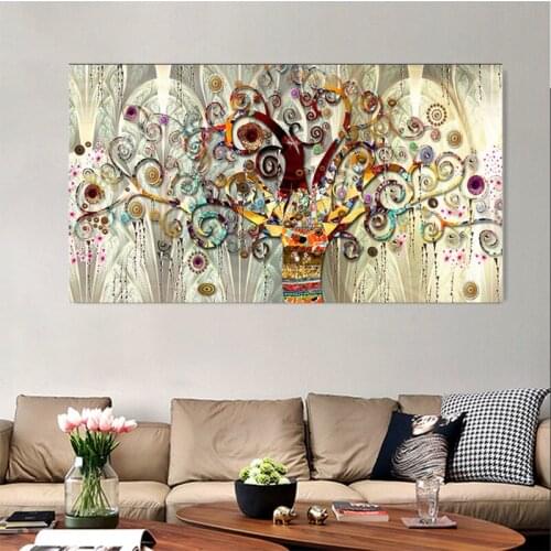 Tree of Life By Gustav Klimt Landscape Canvas Scandinavian Posters Prints Modern Wall Art Picture Living Room Home Decor Cuadros