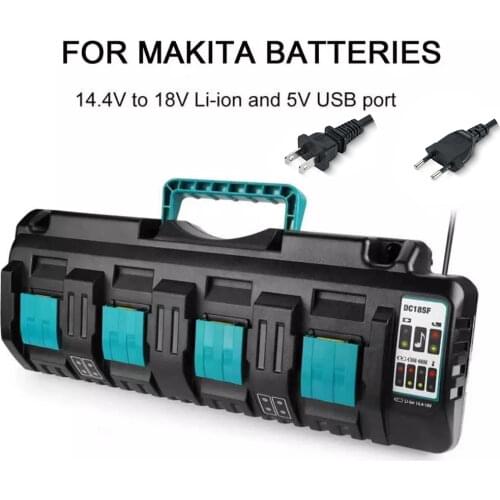 Makita 18V 14.4V 4A Double Li-Ion Battery Charger DC18RD DC18SF For Makita 14.4V 18V 20V BL1830 BL1840 BL1850 BL1860 Bl1430