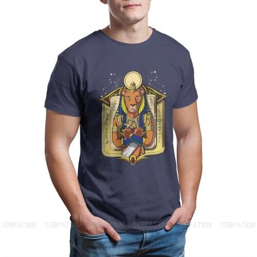 Sekhmet Print Cotton Fashion T Shirts Egyptian Mythology Ancient Egypt Gods Atum Horus Osiris Men Casual Streetwear