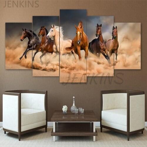 Canvas Pictures Wall Art Black White Animals 5 Pieces Lion Poster Decor Living Room Wall HD Printing Paintings NO Frame Jenkins