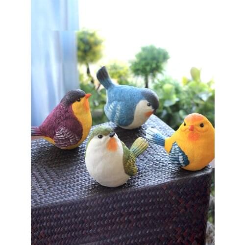 Simulation Happy Bird Statue Creative Outdoor Garden Gardening Courtyard Balcony Decoration Sculpture Home Wine Cabinet Decor