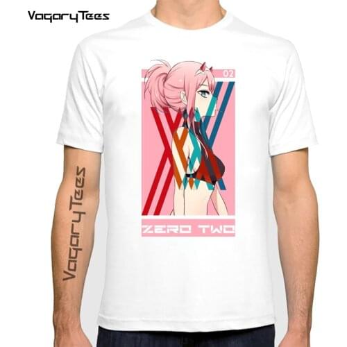 Kawaii Waifu Zero Two XX Anime t shirt Men New White Casual Tshirt Homme DARLING in the FRANXX Streetwear Unisex Tee