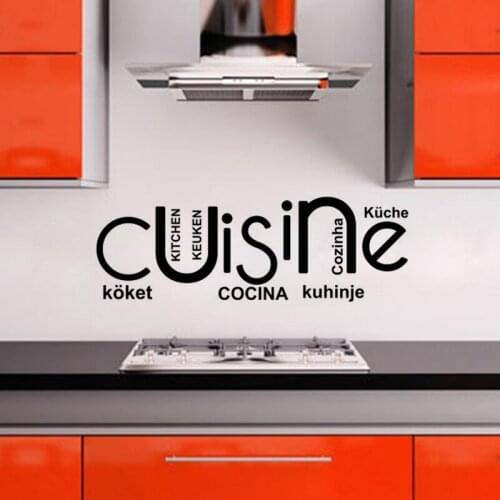 KUCADA cuisine wall sticker for kitchen decoration removable diy wallpaper home decal black WP1578