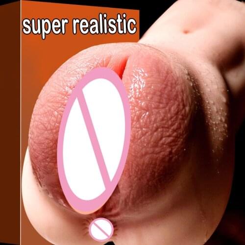 Super Real Vagina Pussy Masturbator+Anal Sex Male Masturbator Cup Pocket Pussy Artificial Vagina Penis Massager Sex Toys For Men