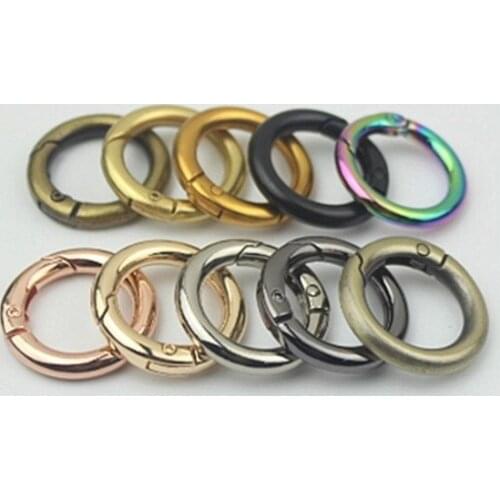 2PCS 20MM Metal Spring Gate O Ring Trigger Clasp Clips Snap Buckle Hook Keychain DIY Bag KeyRing Handbag Hardware Accessories