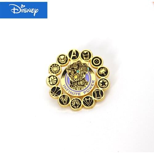 Disney Marvel Avengers Thanos Cartoon Brooch Infinite Gloves Metal Badge Men and Women Bag Collar Pin Accessories Gift