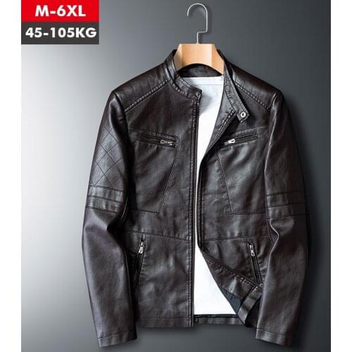 Men Faux Leather Jacket Motorcycle 6XL Men 's Jackets Black Jaqueta De Couro Masculina Outwear Male PU Leather Coats Mens