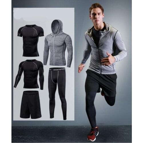 Mens Sport Suits Fitness Running Sets Basketball Training Tracksuit Kits Compression Quick Dry Gym Jogging Workout Sportswear