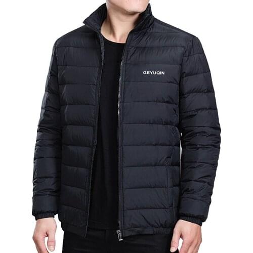 Quality Stand Collar Winter Duck Down Coats Men Warm Light Down Jackets Male Fathers Down Coat Fashion Puffer Jackest JK-826