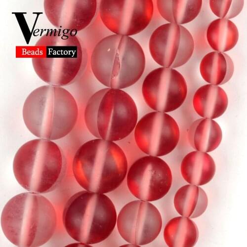 Natural Matte Red Austrian Crystal Stone Round for Jewelry Making 6-12mm Beads Diy Bracelet Necklace Accessories Wholesale