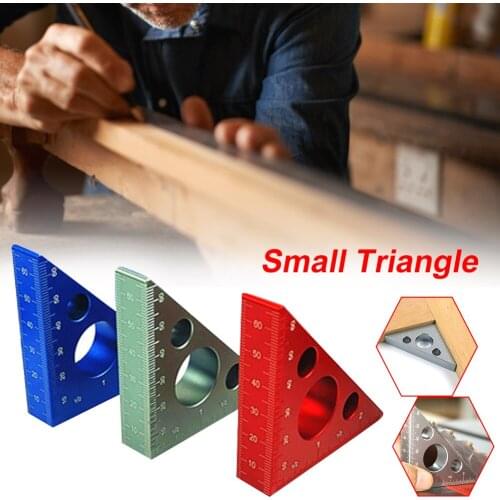 Small Size Aluminum Alloy Right Angle Ruler DIY Home Woodworking Triangle Ruler Measuring Tool Metric and Imperial Angle Ruler
