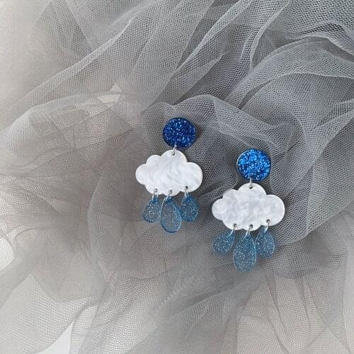 ​ZDMXJL 2021 New Fashion Hot Sale Womens Earrings Sweet Cloud Raindrop Earrings For Women Girl Party Gifts Jewelry Wholesale