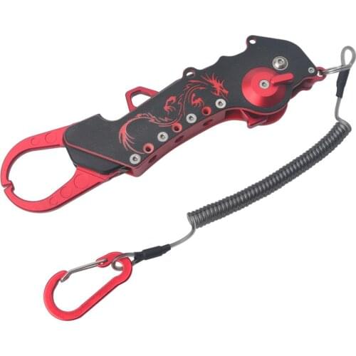 New design the dragon shape Foldable Top Grade Aviation Aluminum Fish Gripper Grip Fish Lip Grabber Fishing Tool