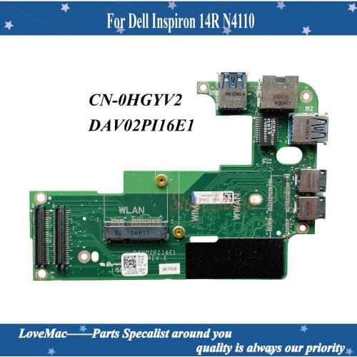 Original FOR Dell Inspiron 14R N4110 Audio Jack Ports USB Wlan IO Circuit Board DAV02PI16E1 REV:E CN-0HGYV2 HGYV2 100% test