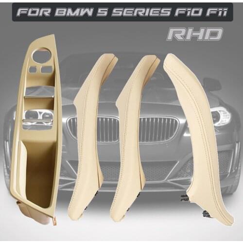 Right Hand Drive RHD Car Leather Interior Door Handle Inner Panel Pull Trim Cover Armrest For For BMW 5 Series F10 F11 F18